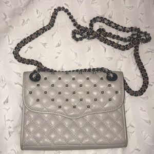 RM gray mini affair studded quilted leather